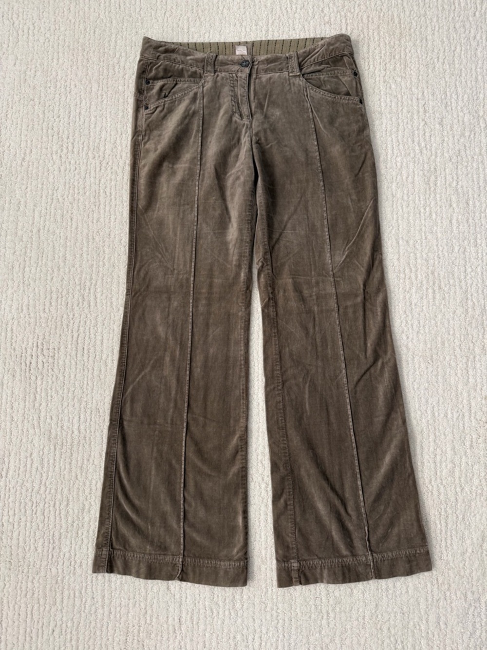 Idra Anthropology Boot-Cut Corduroy Pants in Brown